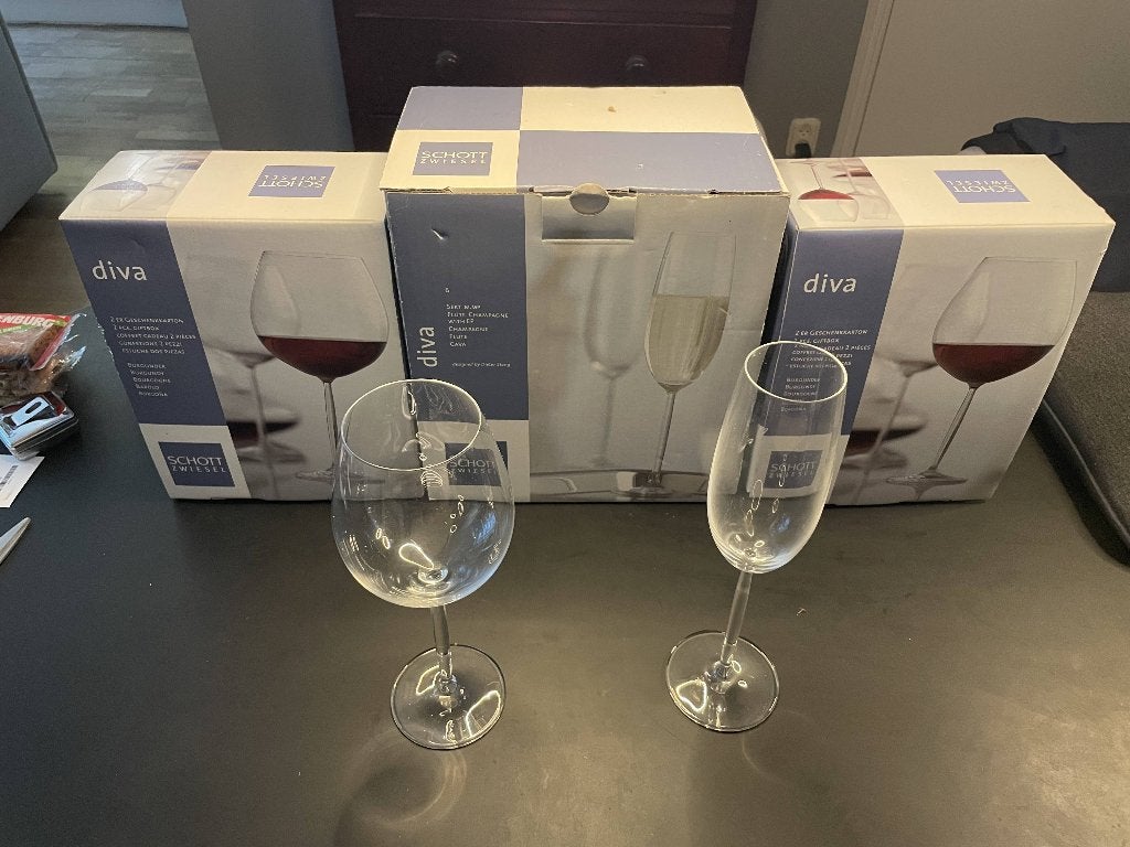 Schott Zwiesel glazen (Bourgogne, Rood, Wit en Champagne), Ophalen, Zo goed als nieuw, Overige typen