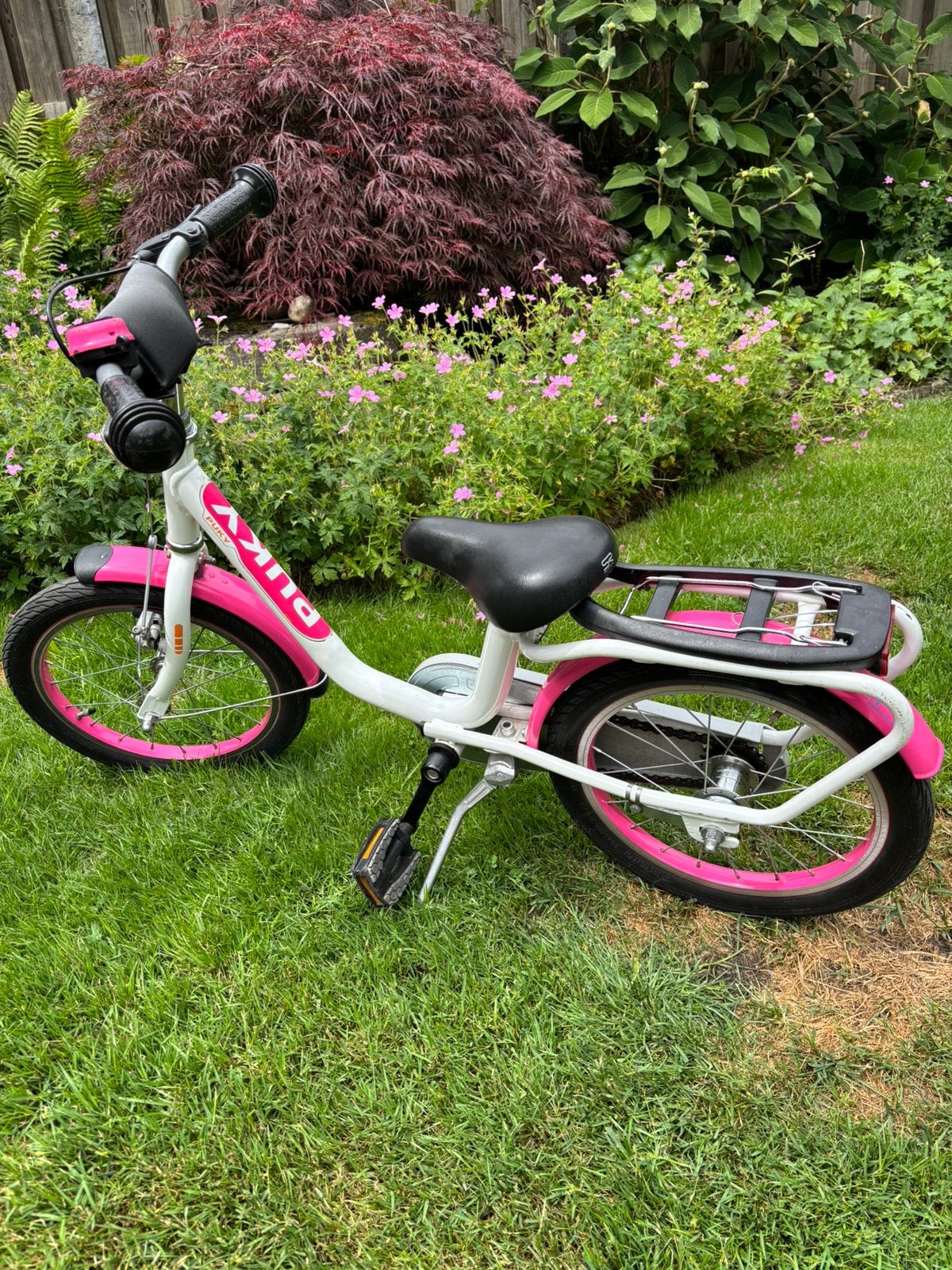 Nieuw model Puky meisjesfiets kinderfiets 16 inch wit roze, Ophalen, Zo goed als nieuw, 16 tot 20 inch