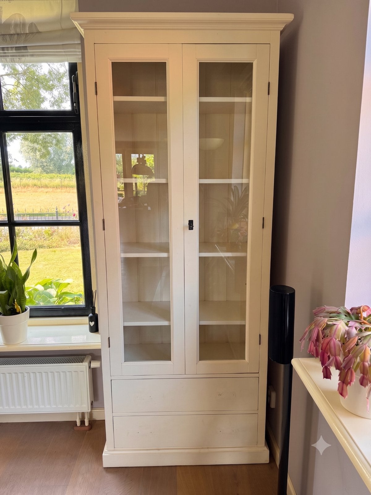 Vitrinekast, stijl Riviera maison., Huis en Inrichting, Woonaccessoires | Spiegels, Ophalen, 200 cm of meer, Zo goed als nieuw