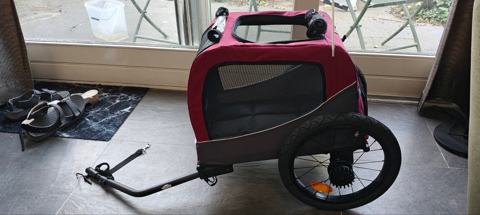 Trixie fietskar maat S grijs/rood, Ophalen, Trixie, Minder dan 20 kg, Opvouwbaar
