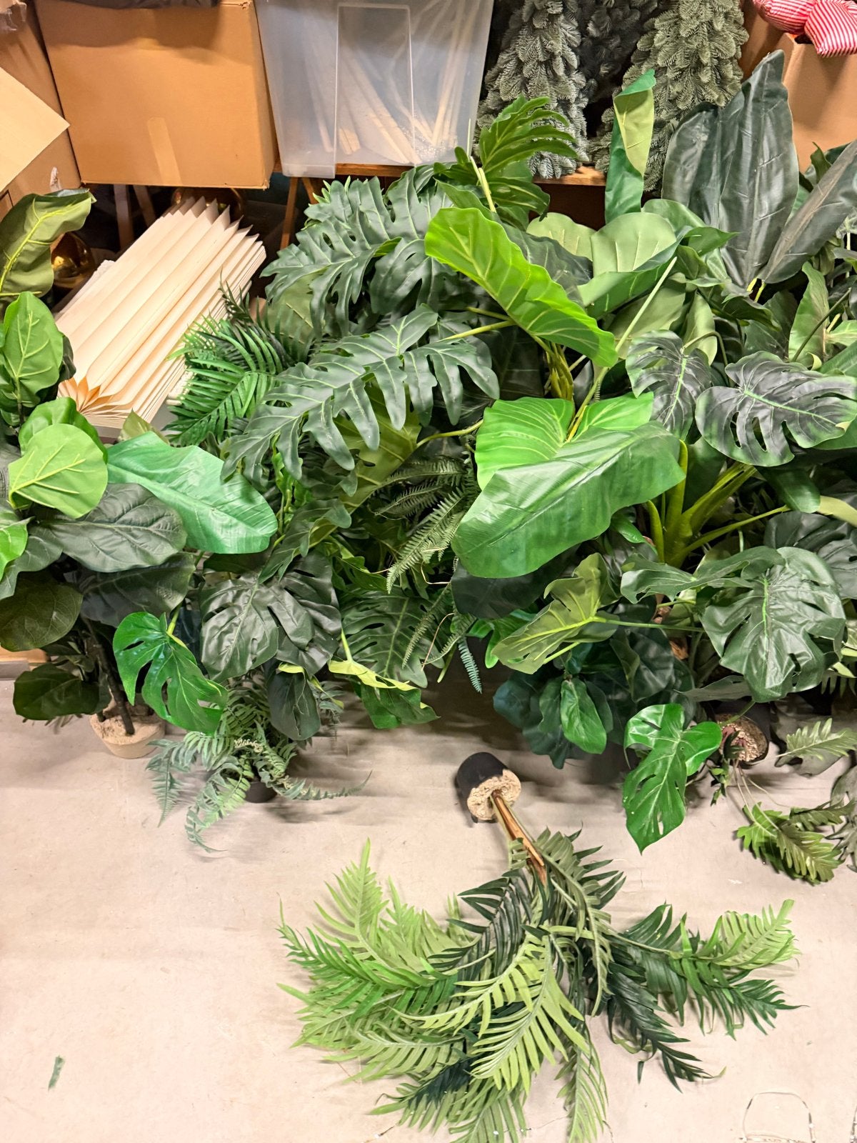 Grote partij kunstplanten - Groene jungle look, Ophalen, Binnen, Groen, Kunstplant