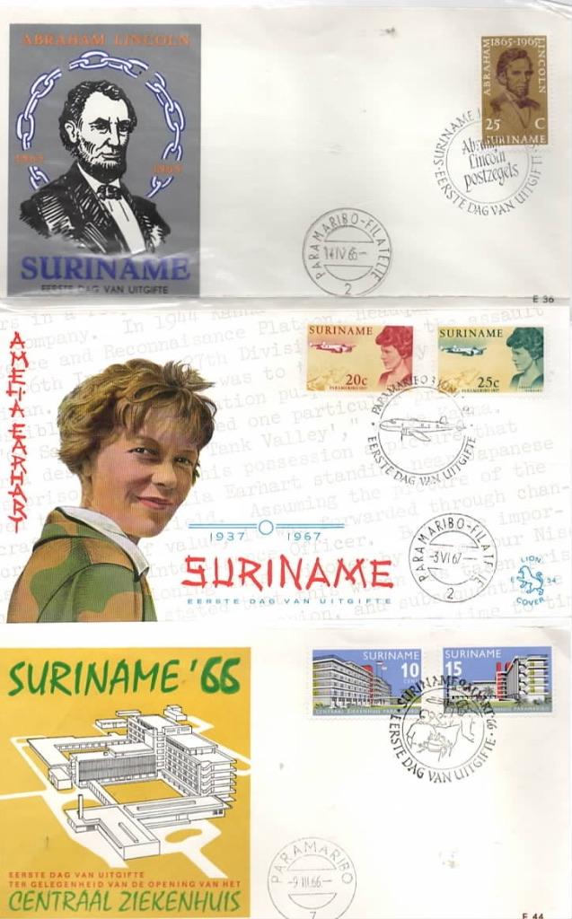 Postzegels Suriname First Day covers, Verzenden, Buitenland