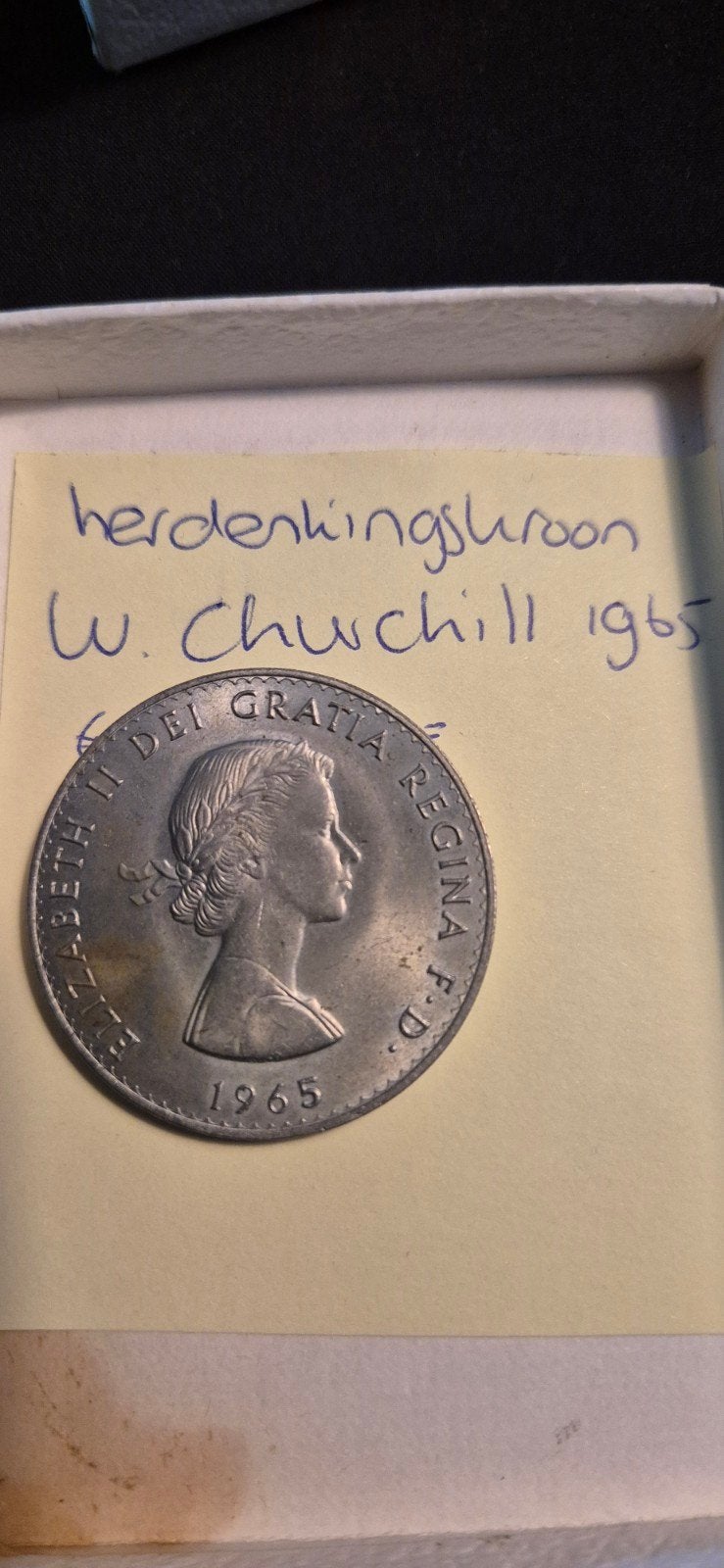 Herdenkingsmunt W. Churchill 1965, Ophalen of Verzenden, Losse munt, Zilver