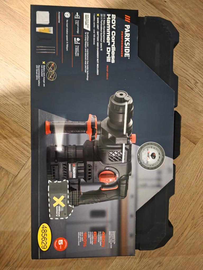Parkside 20V Accu Klopboormachine - Nieuw in doos, 600 watt of meer, Boor- en/of Breekhamer, Nieuw, Ophalen of Verzenden