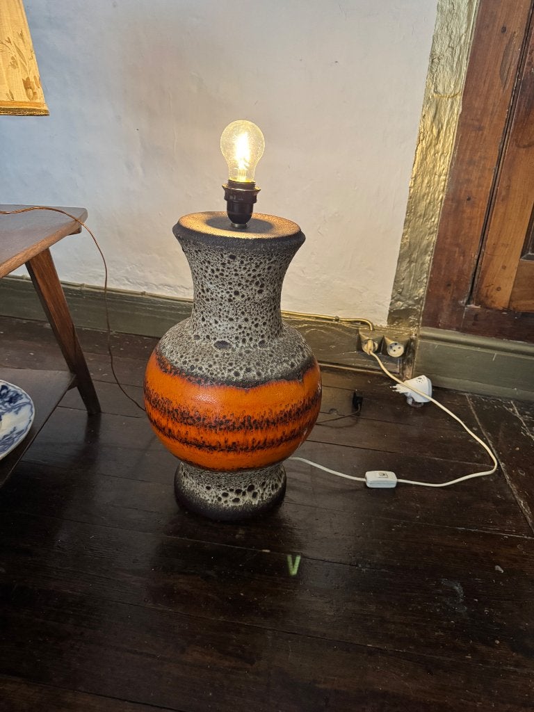 Vintage lampenvoet keramiek jaren 60/70 fat lava stijl, Antiek en Kunst, Ophalen