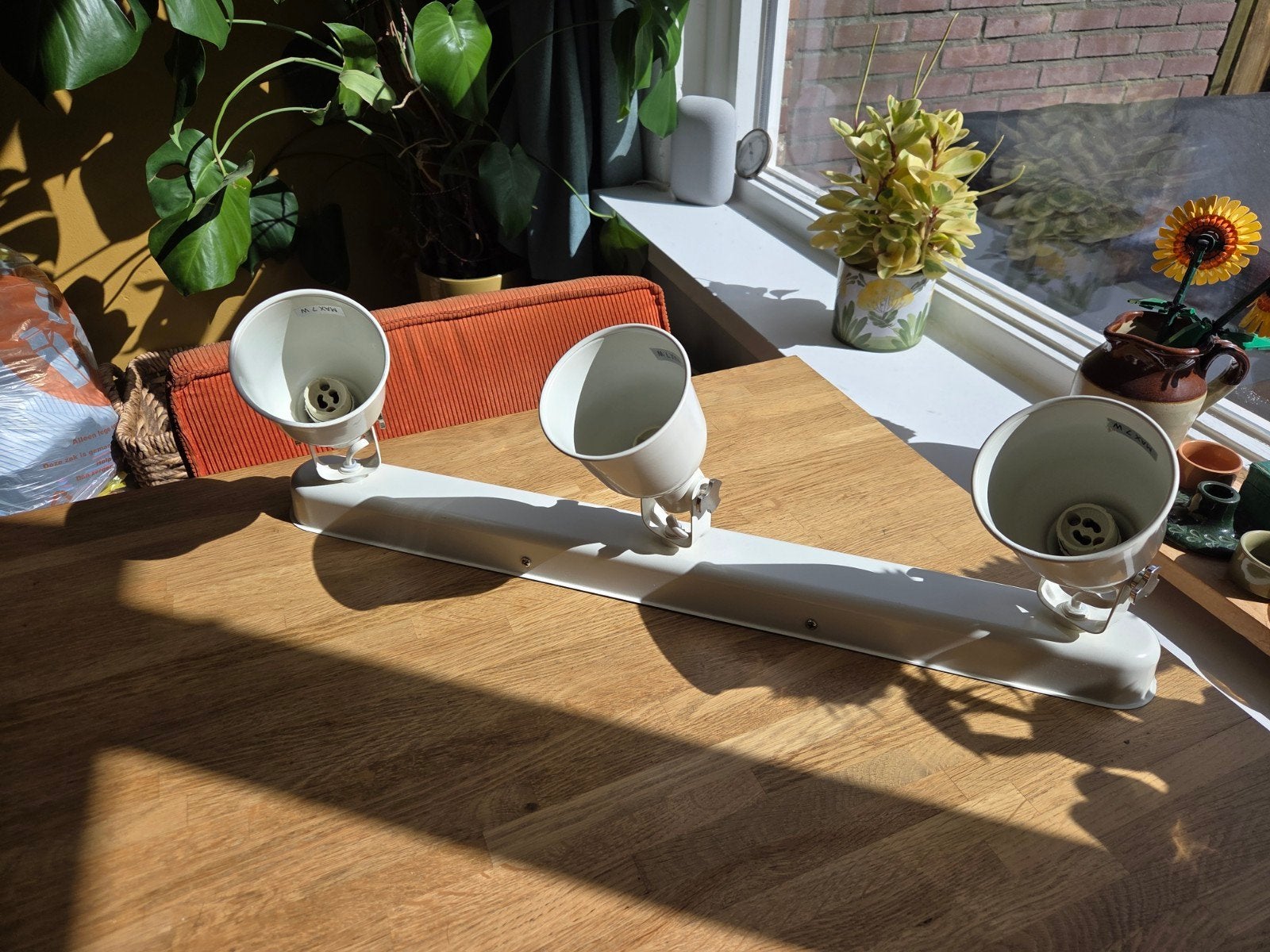 IKEA Hektar Plafondlamp met 3 Spots - Wit, Ophalen, Gebruikt, Verstelbaar, GU10