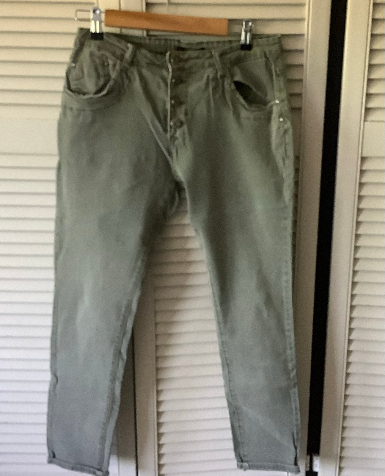 Khaki spijkerbroek maat 40 - Place du Jour, Ophalen of Verzenden, Zo goed als nieuw, Overige kleuren, W30 - W32 (confectie 38/40)