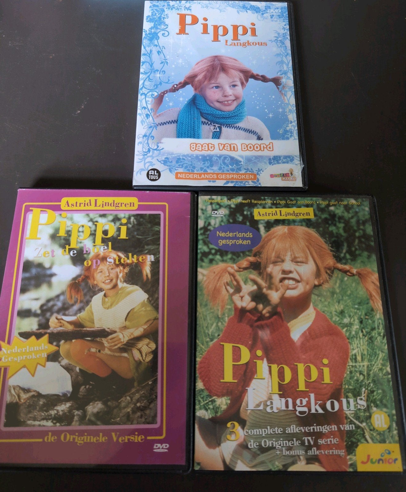 Pipi Langkous dvd's 3x, Alle leeftijden, Ophalen of Verzenden, Zo goed als nieuw