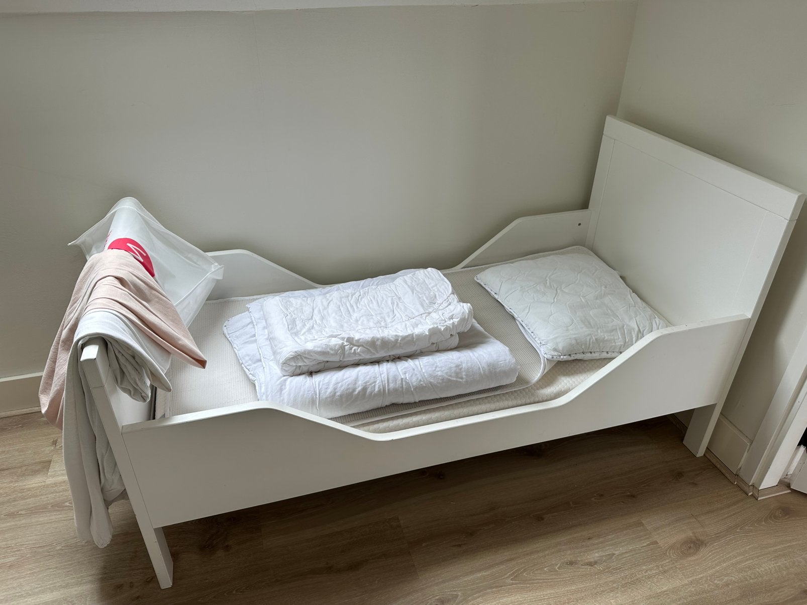 Peuterbed Bopita + Aerosleep/dekens/kussen, Ophalen, Gebruikt, 70 tot 85 cm, 140 tot 160 cm