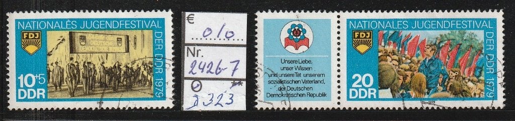 DDR Jugendfestival '79 Michel 2426-7 Nr.323g, Verzenden, DDR, Gestempeld