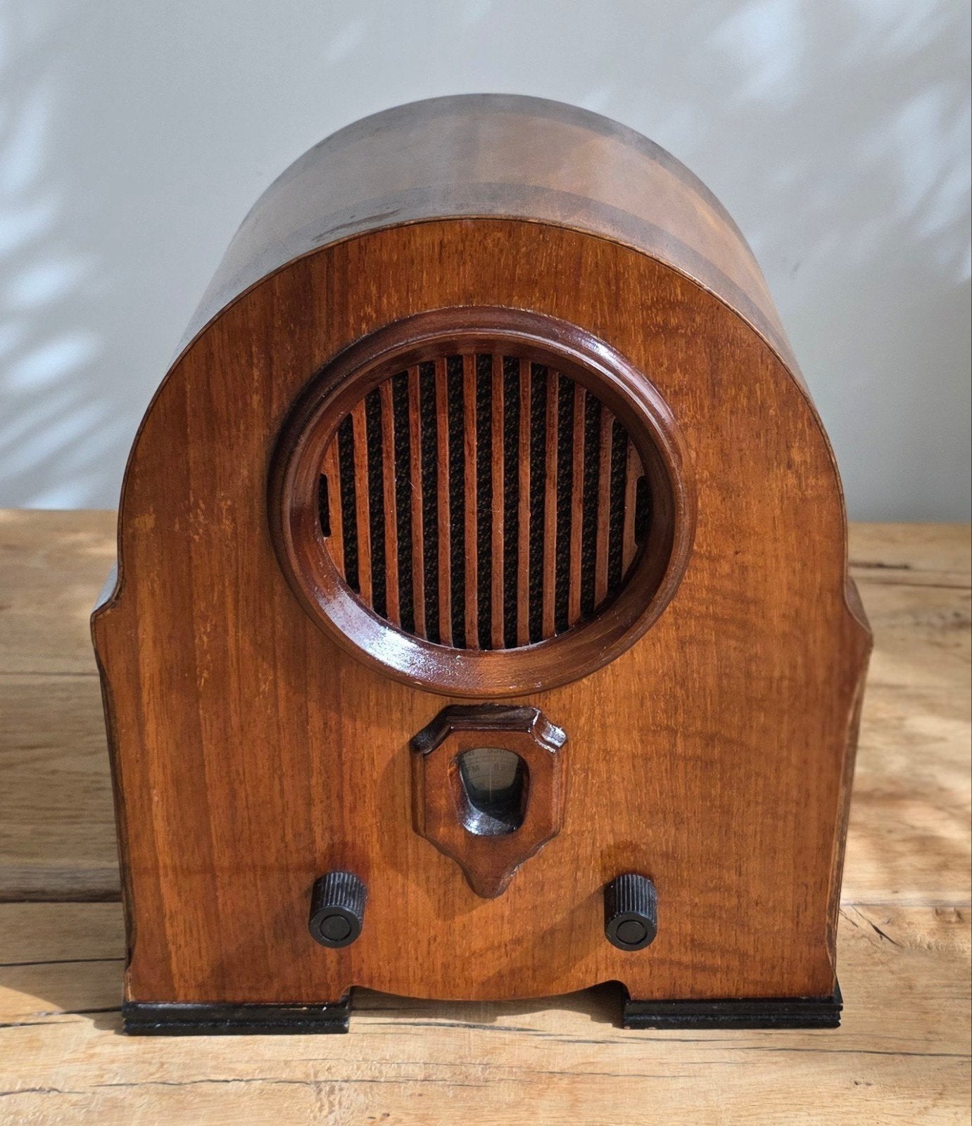 Houten Radio ITC 490 N Retro Replica Philips 634 (FM/MW/LW), Ophalen of Verzenden, Zo goed als nieuw, Radio