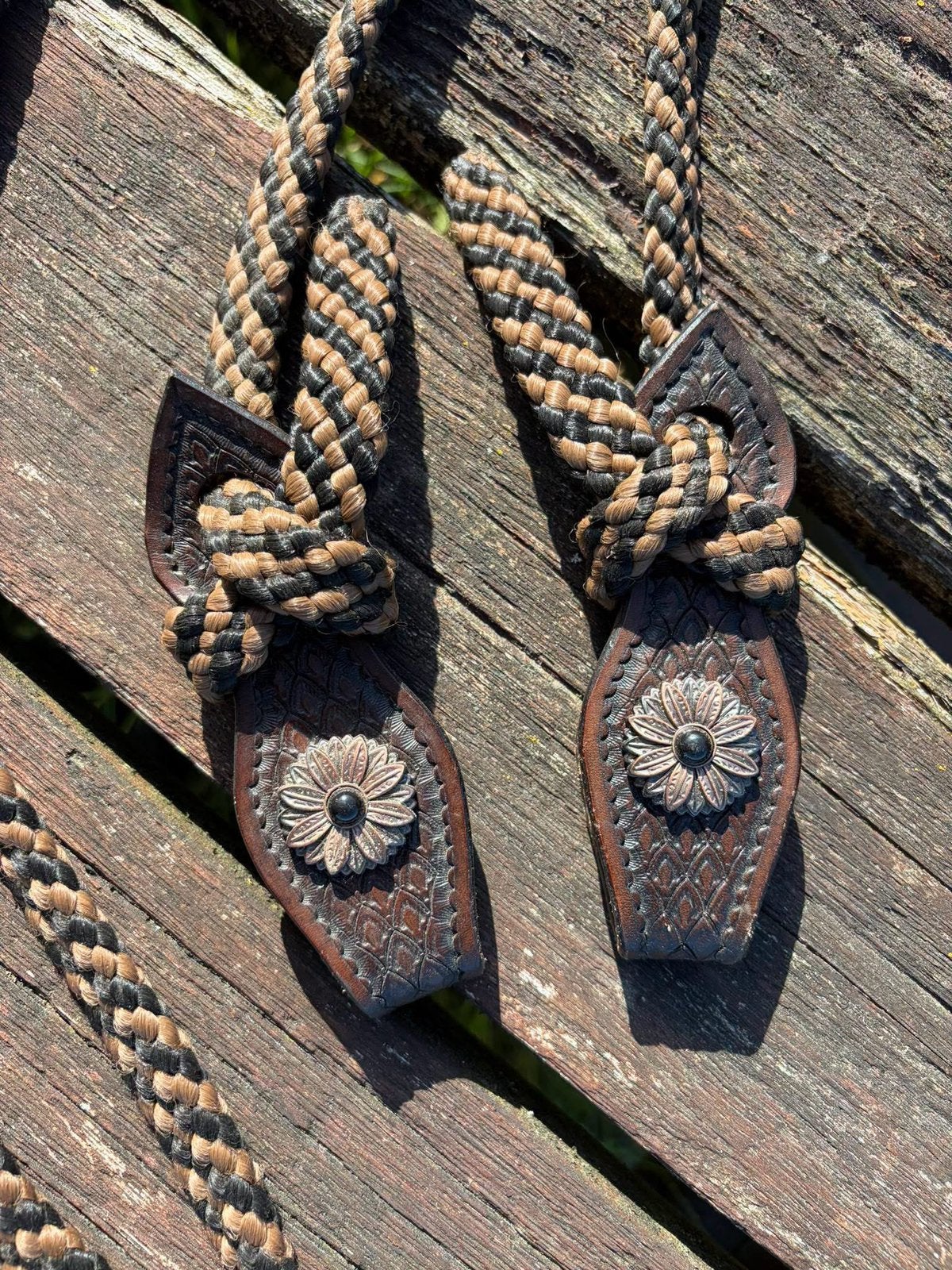 Rope reins (teugels)  met slobber bars, Dieren en Toebehoren, Handgemaakt, Bruin, Ophalen of Verzenden, Zo goed als nieuw