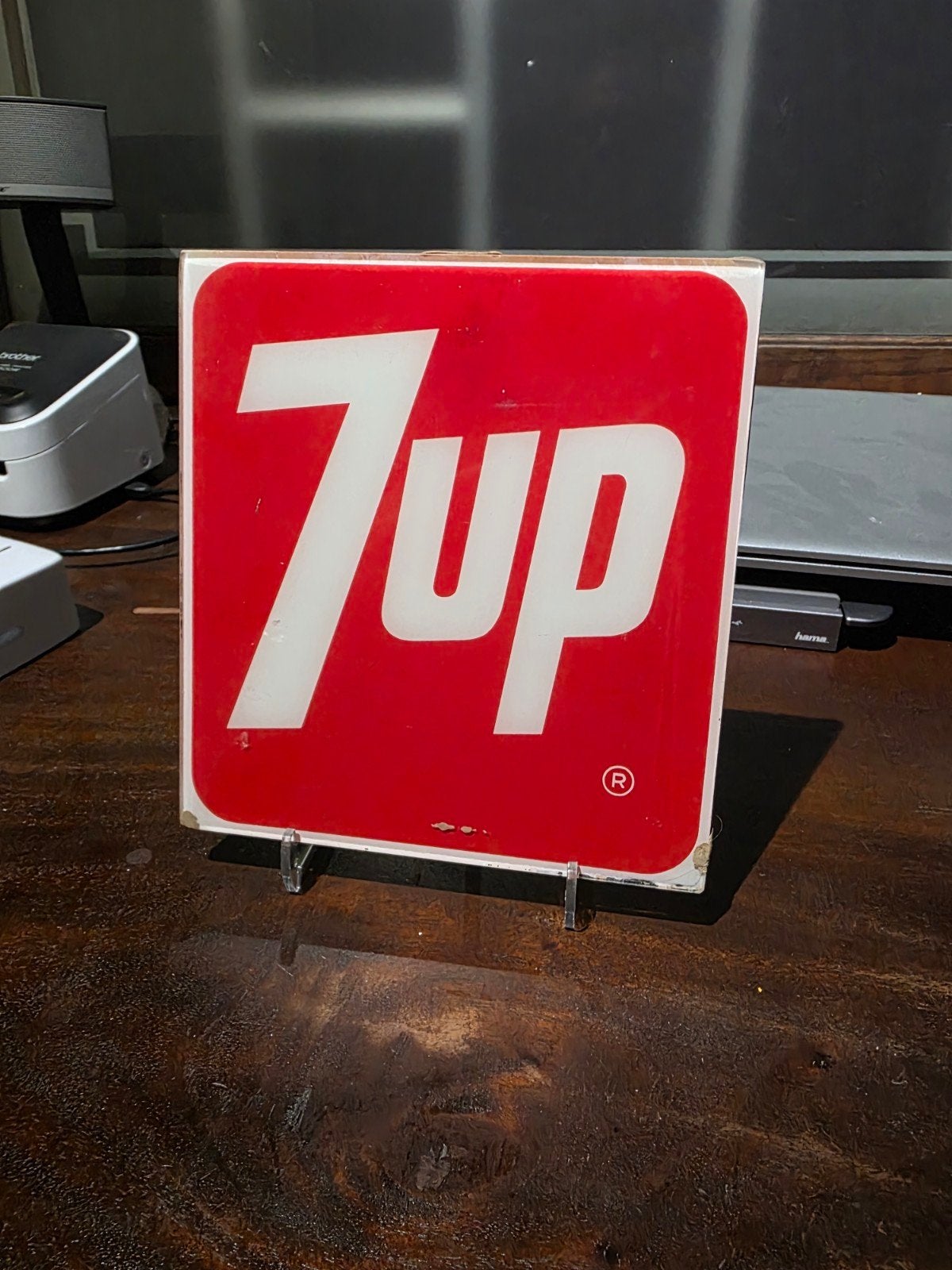 Vintage glazen 7UP en Pepsi-Cola Reclameborden, Verzamelen, Ophalen of Verzenden, Gebruikt, Reclamebord