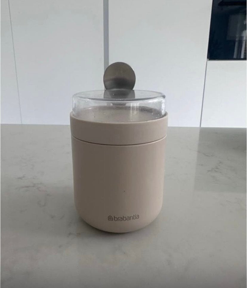 Brabantia Voorraadpot - Nieuwstaat, Beige, Ophalen of Verzenden, Zo goed als nieuw, Voorraadpot