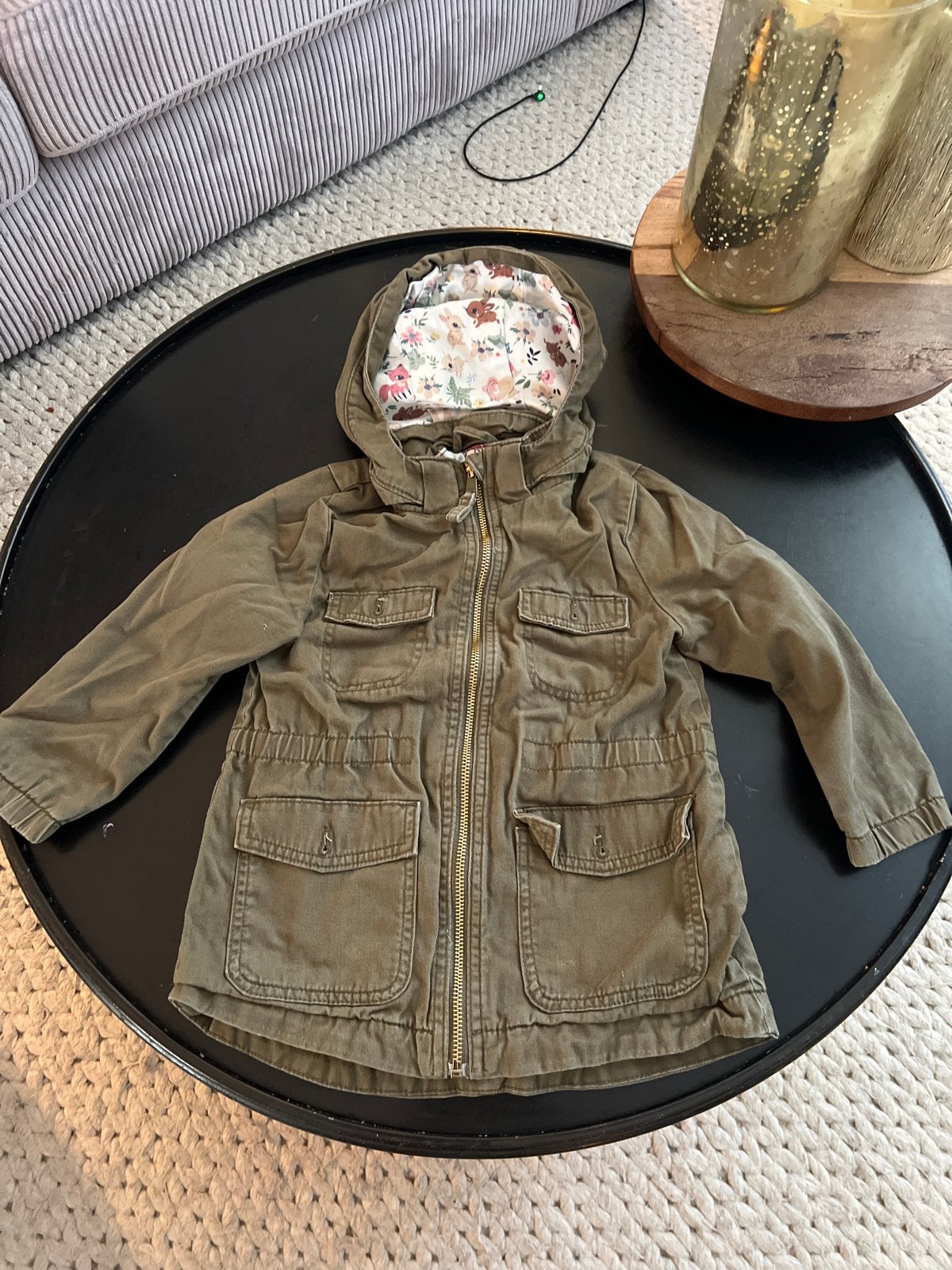 H&M Meisjes Zomerjas Maat 110 - Groen met Konijntjes, Ophalen of Verzenden, Zo goed als nieuw, Meisje