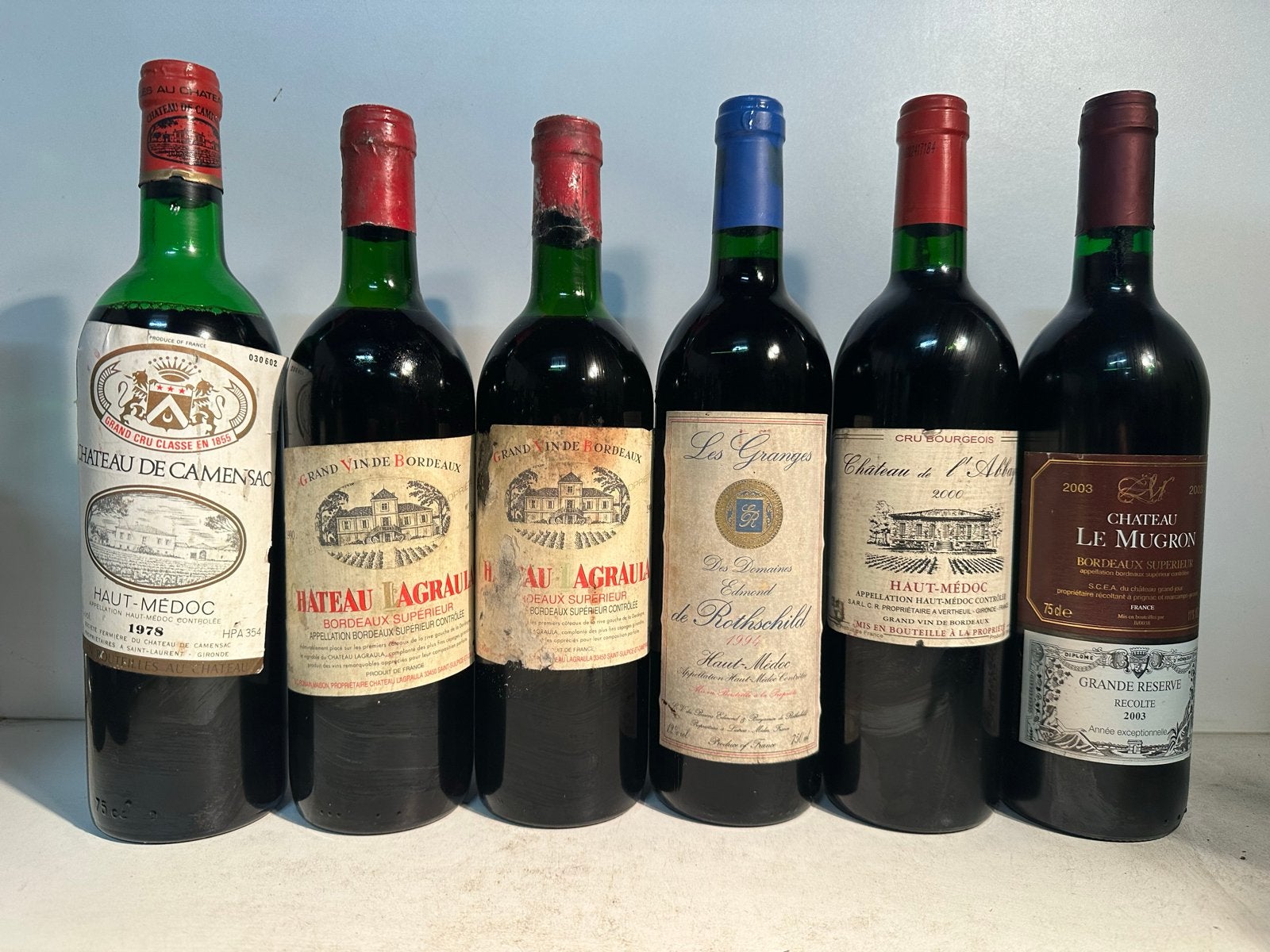 Collectie Franse Rode Wijnen - Bordeaux en Haut-Médoc, Verzamelen, Gebruikt, Frankrijk, Ophalen of Verzenden, Rode wijn