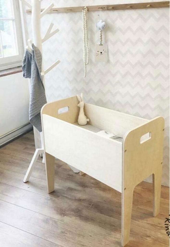 Baby wieg design hout, Kinderen en Baby's, Babywiegjes en Ledikanten, Ophalen of Verzenden, Zo goed als nieuw, Wieg