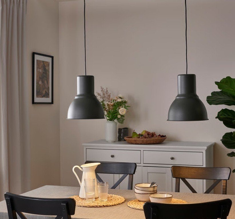 hanglamp IKEA Hektar 2x, Ophalen, Gebruikt, Metaal, E27 (groot)
