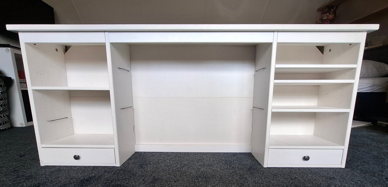 Ikea Hemnes opbouwstuk voor Hemnes bureau met opbergruimte e, Ophalen, Met lades, Gebruikt, Hout