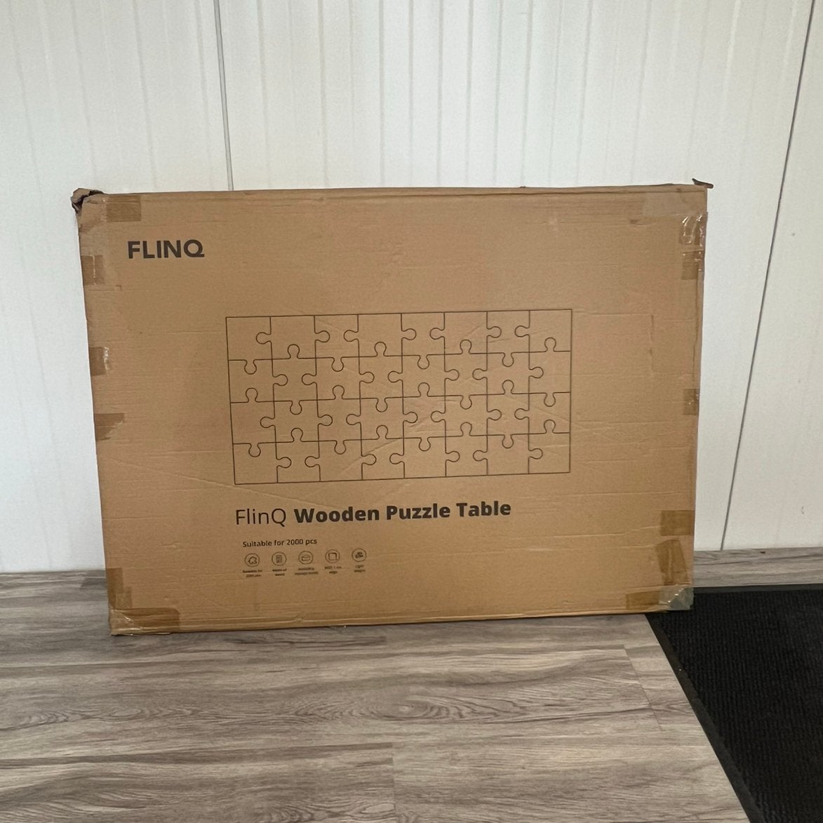 Flinq - Groot VerstelbaarPuzzelbord -Sorteersysteem - Puzzel, Ophalen of Verzenden, Meer dan 50 stukjes, Zo goed als nieuw, Van hout