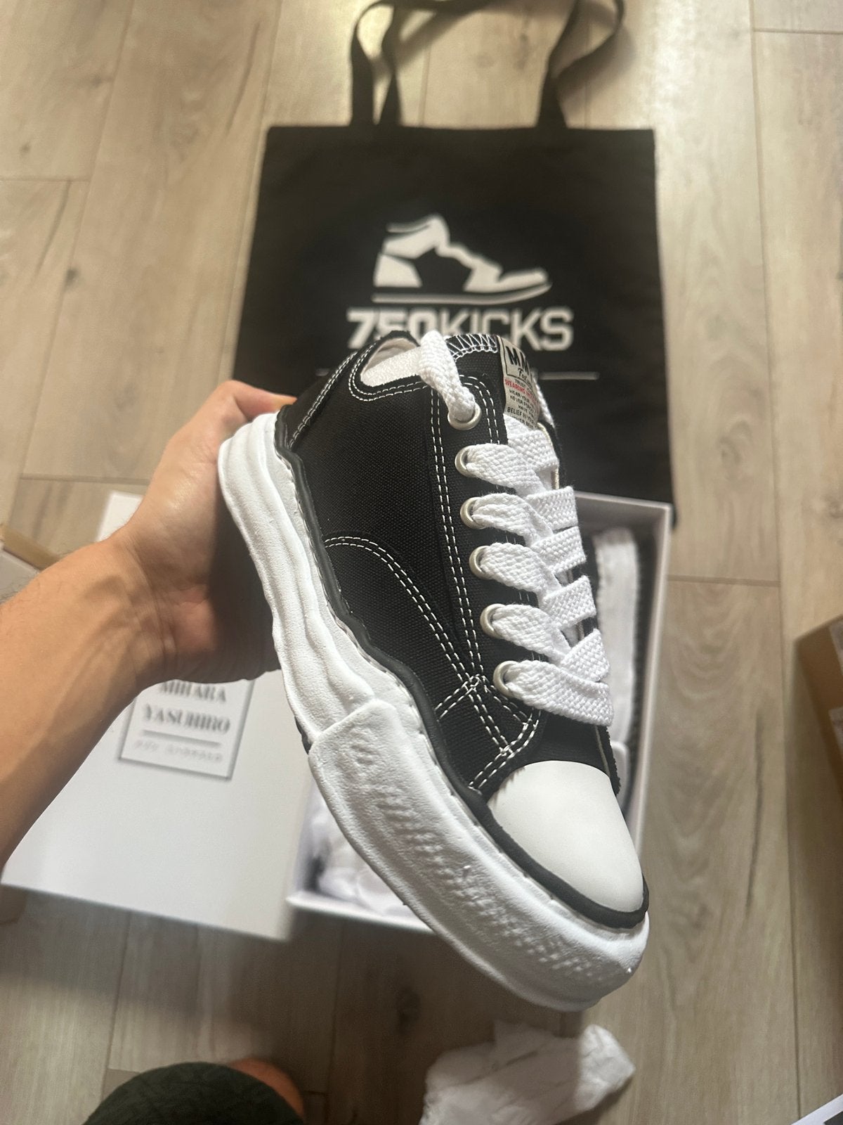 Maison Mihara Yasuhiro Peterson Sole Canvas Black Maat EU37, Zwart, Maison Mihara, Nieuw, Ophalen of Verzenden