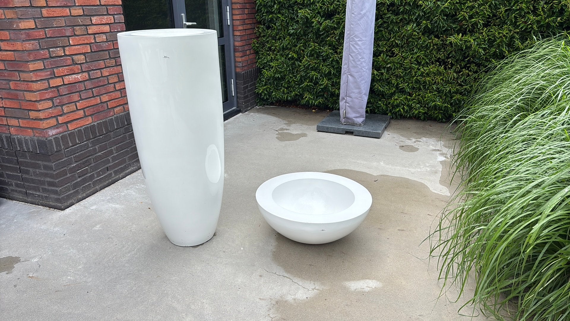 Design bloembakken, Tuin en Terras, Bloempotten, Ophalen, Kunststof, Gebruikt, 40 cm of meer