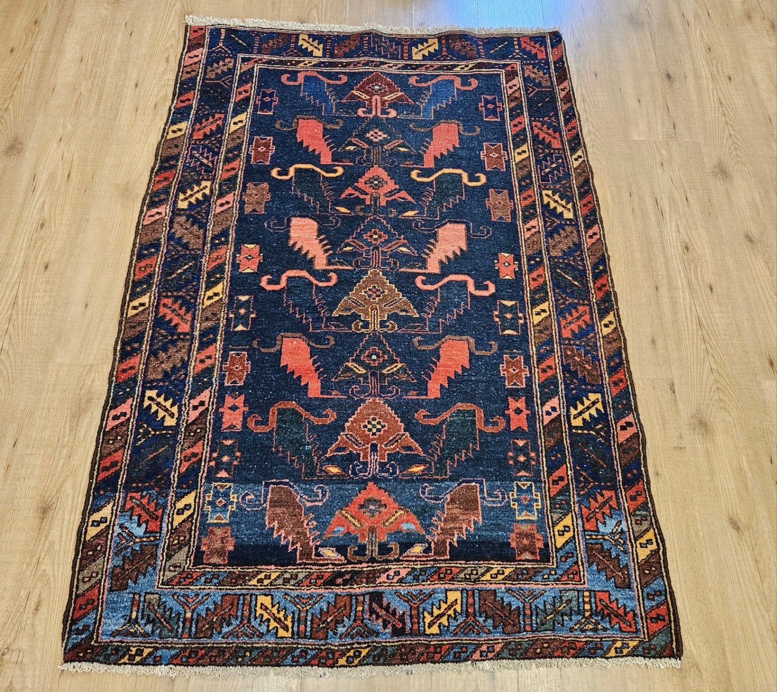 Vintage handgeknoopt perzisch tapijt hamadan 165x113