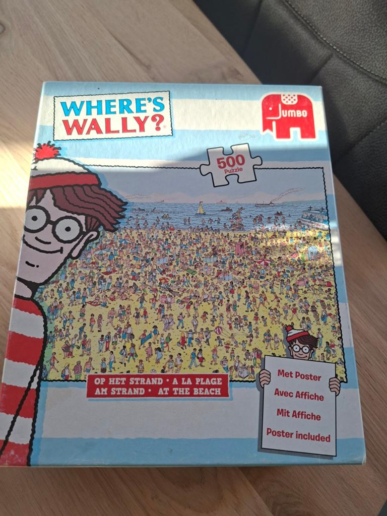 Waar is Wally? Jumbo Legpuzzel 500 stukjes - Op het strand, Ophalen of Verzenden, 500 t/m 1500 stukjes, Gebruikt, Legpuzzel