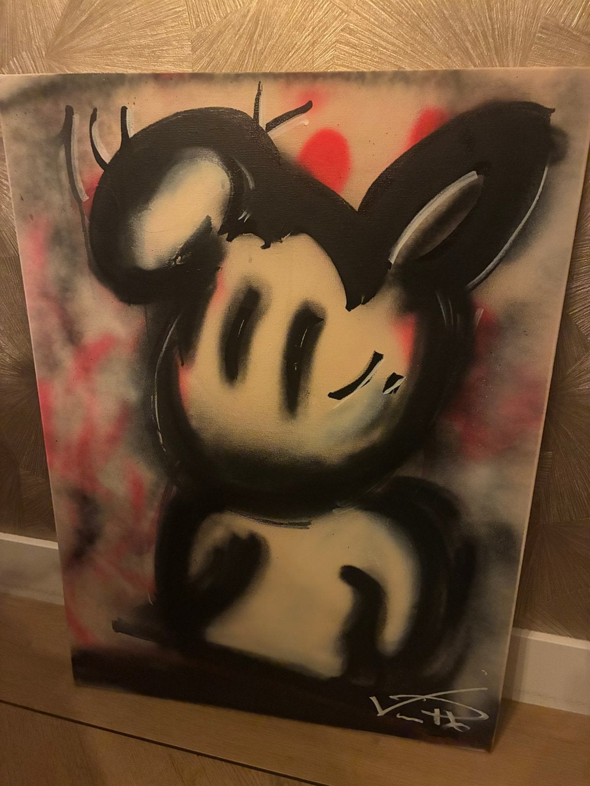 Uniek Handgeschilderd  Kunstwerk – Street Art – Groot Canvas, Ophalen