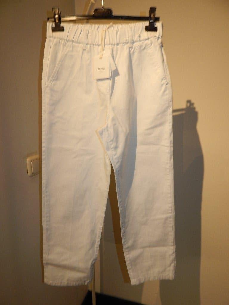 Alysi Nieuwe witte broek elastische taille toelopend onder28
