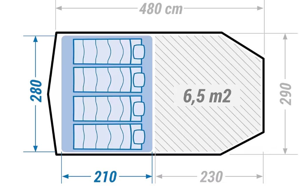 QUECHUA Inflatable tent 4 persons - for RENT, Caravans en Kamperen, Ophalen of Verzenden, Nieuw, Tot en met 4