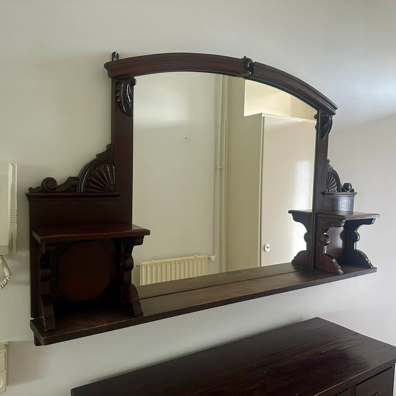 Antieke spiegel voor boven dressoir of in gang / hal, Ophalen, Rechthoekig, 100 tot 150 cm, Minder dan 100 cm