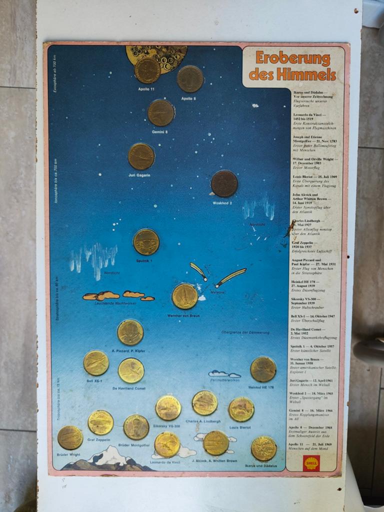 Shell Ruimtevaart munten compleet. Duitse uitgave., Verzamelen, Ophalen of Verzenden, Gebruikt