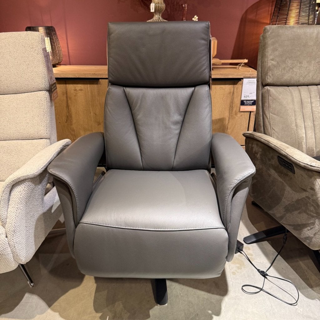 Sta-op Relaxfauteuil Initio - Leder Antraciet - Pronto Wonen, Huis en Inrichting, Niet ingevuld, Niet ingevuld, Niet ingevuld