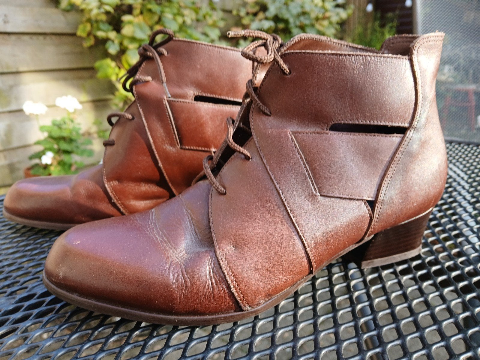 Vintage hoge veterschoenen, Bruin, Overige typen, Ophalen of Verzenden, Gedragen