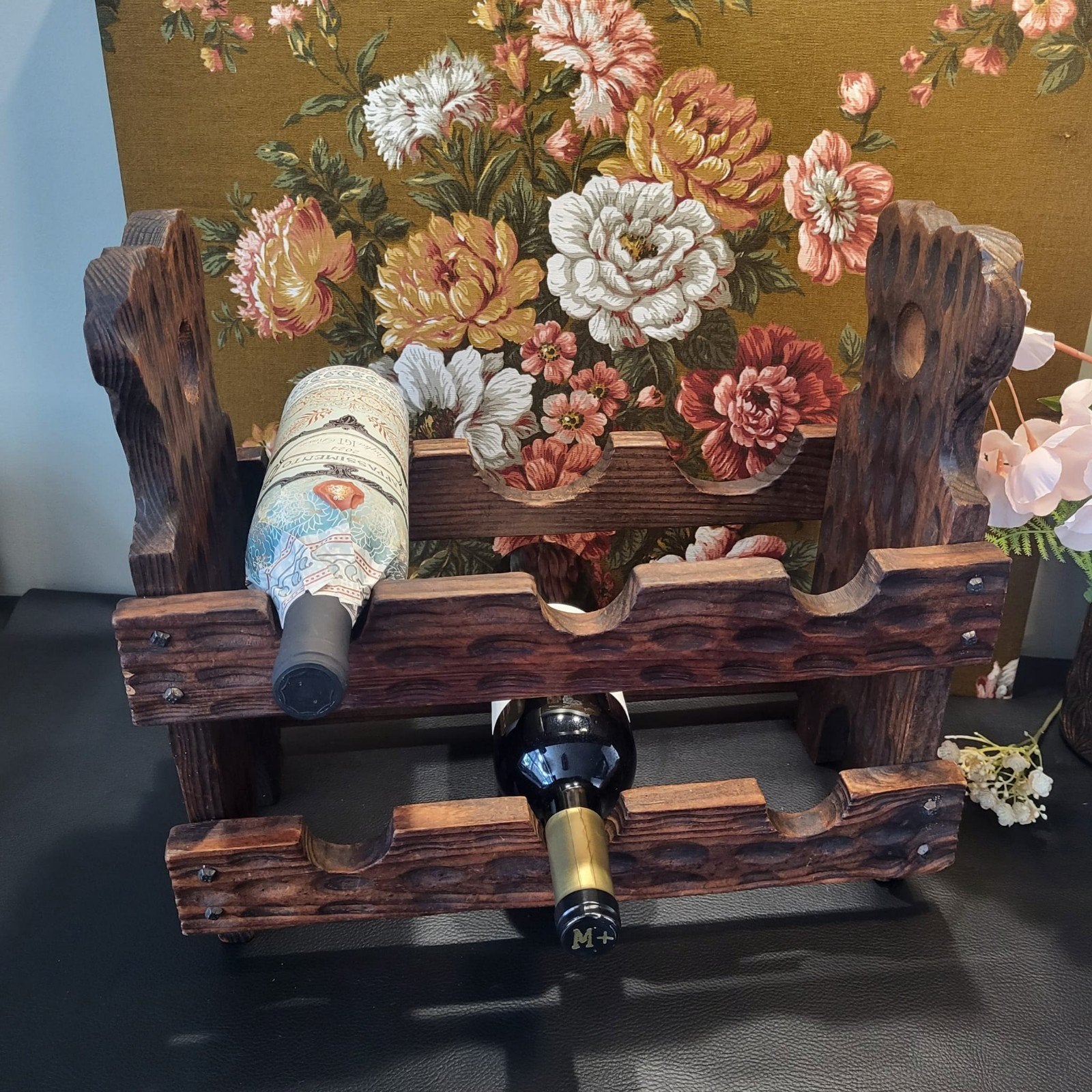 Houten wijnrek voor 6 flessen - Vintage stijl, Huis en Inrichting, Woonaccessoires | Wijnrekken, Gebruikt, 5 tot 15 flessen, Ophalen of Verzenden