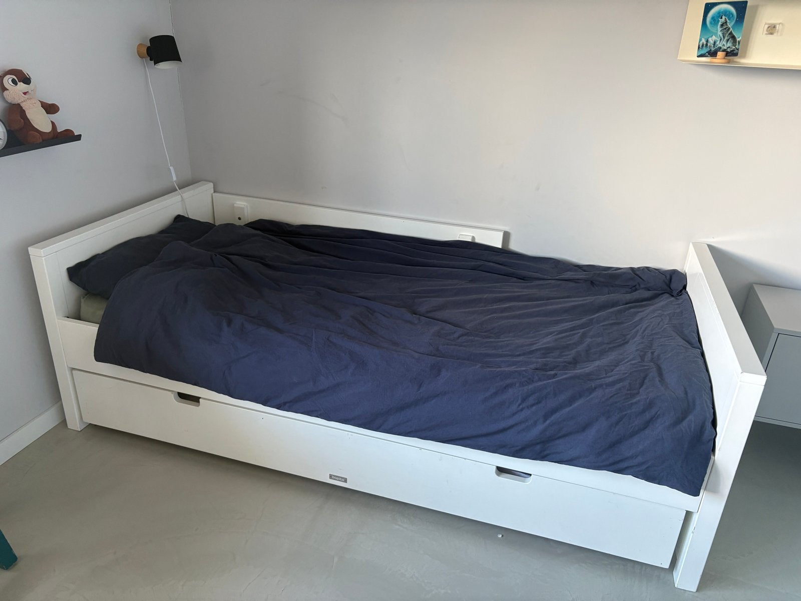 Bopita Bed 210 x 95 met 2 te monteren valbescherming, Ophalen, Gebruikt, 90 cm, Eenpersoons