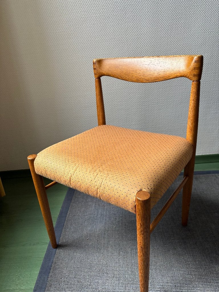 Deens vintage eet stoel H.W Klein voor Bramin, Huis en Inrichting, Stoelen, Ophalen, Gebruikt, Bruin, Vintage
