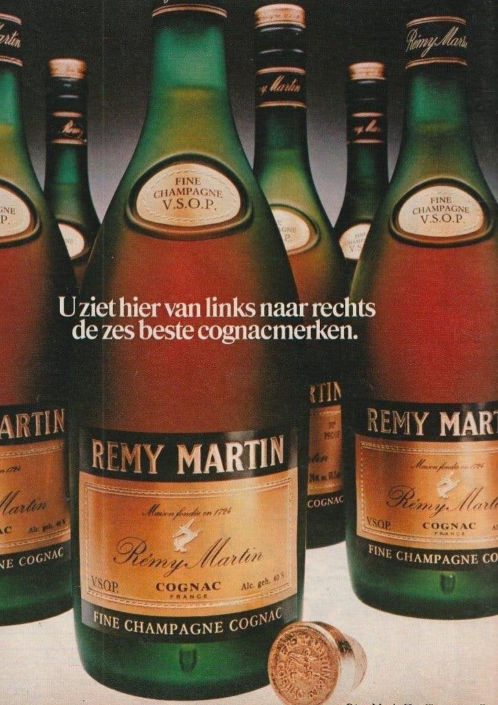 Retro reclame 1978 Remy Martin cognac van links naar rechts, Verzenden, Overige typen