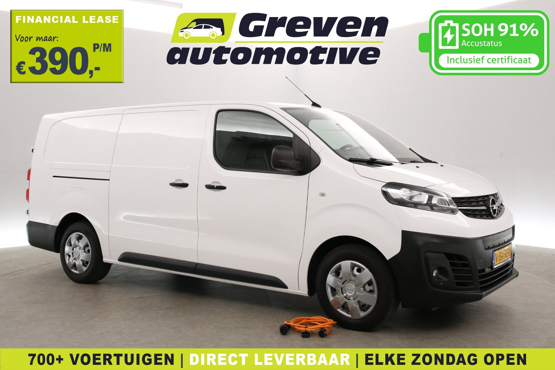 Opel Vivaro-e L3H1 75 kWh Long Range | Snelladen | SOH 91% |, Auto's, 136 pk, Wit, Opel, 75 kWh