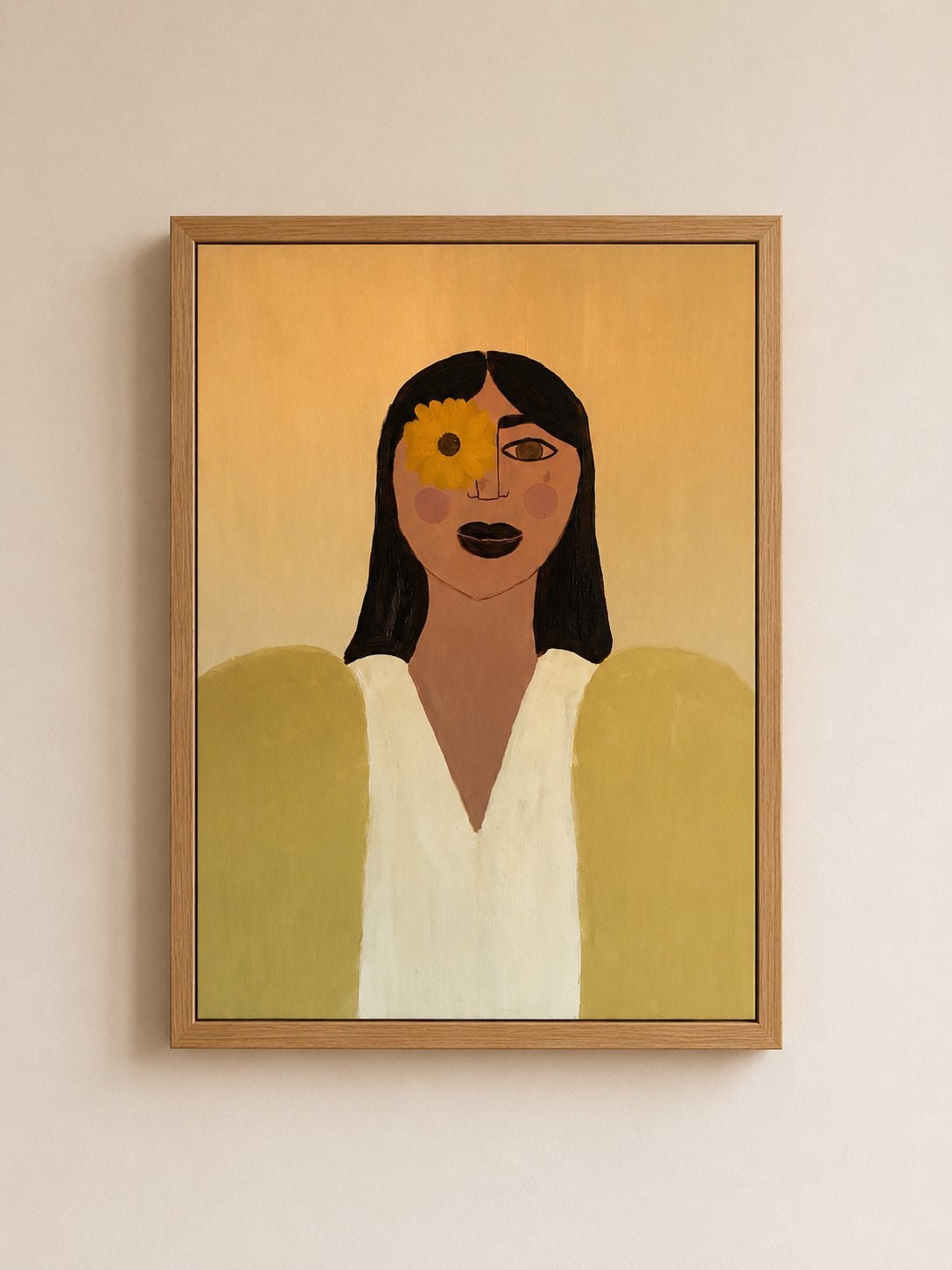 Modern schilderij vrouw, Ophalen of Verzenden