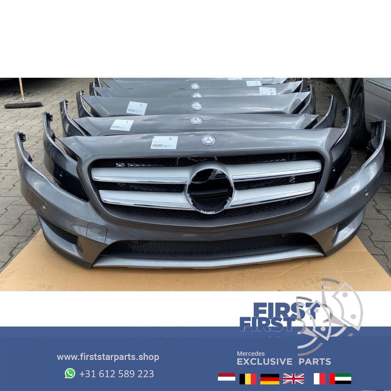 W156 GLA AMG VOORBUMPER COMPLEET 787 GRIJS ORIGINEEL Mercede, Gebruikt, -, Voor, Ophalen of Verzenden