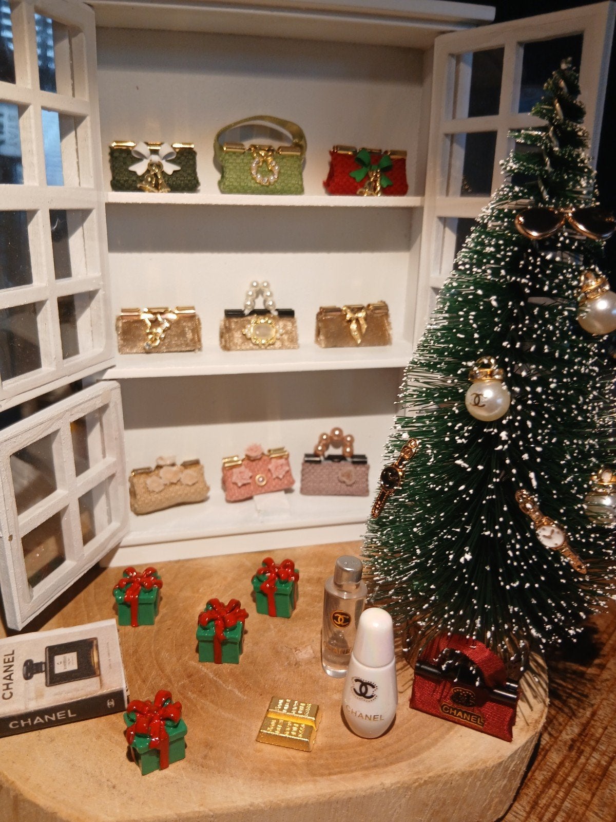 Handgemaakte Poppenhuis Tasjes voor Barbie of kerst Miniatuu, Ophalen of Verzenden, Nieuw, Poppenhuis