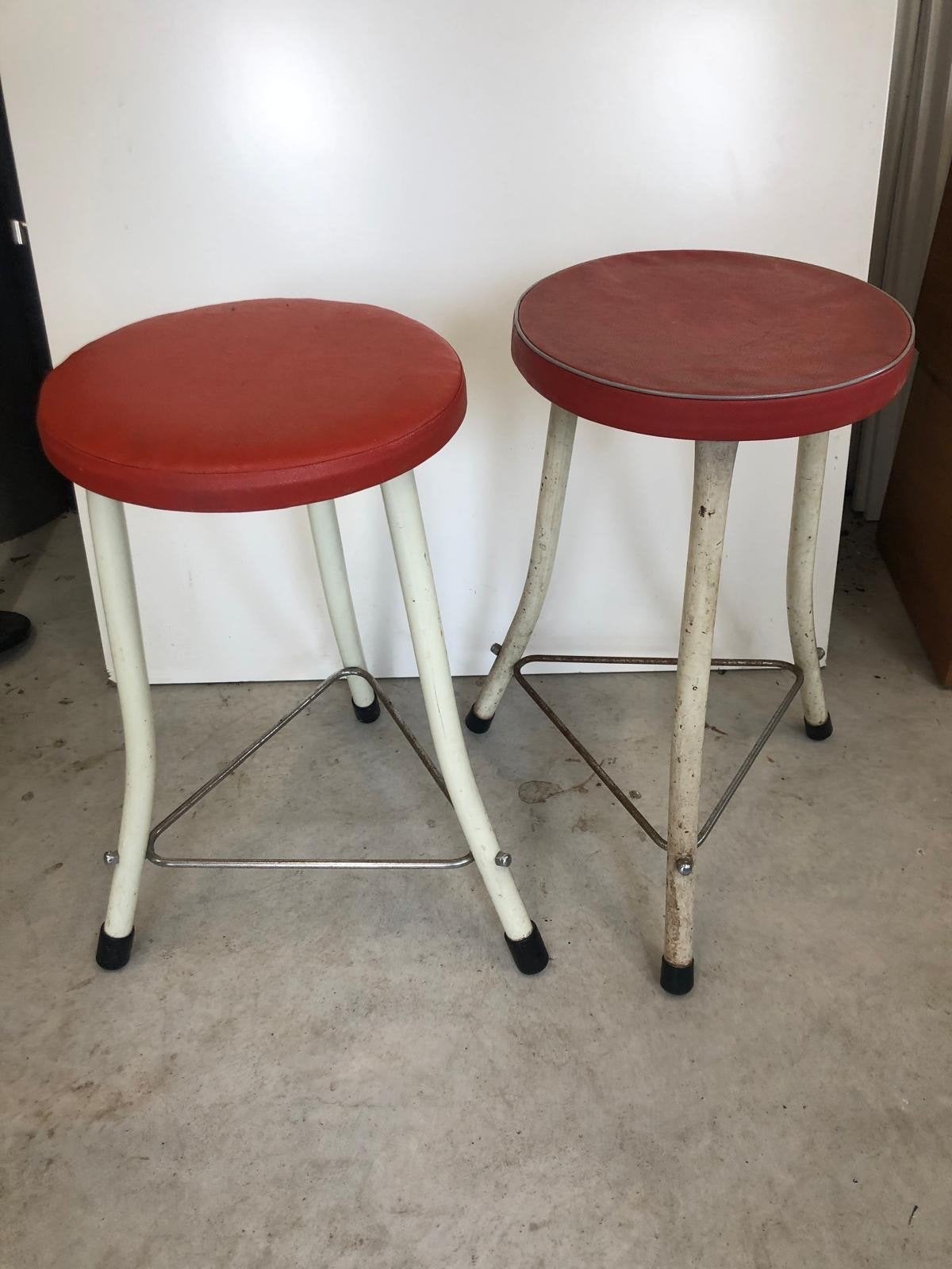 Vintage Brabantia Krukjes - Rood en Wit (Set van 2), Ophalen, Gebruikt, Staal