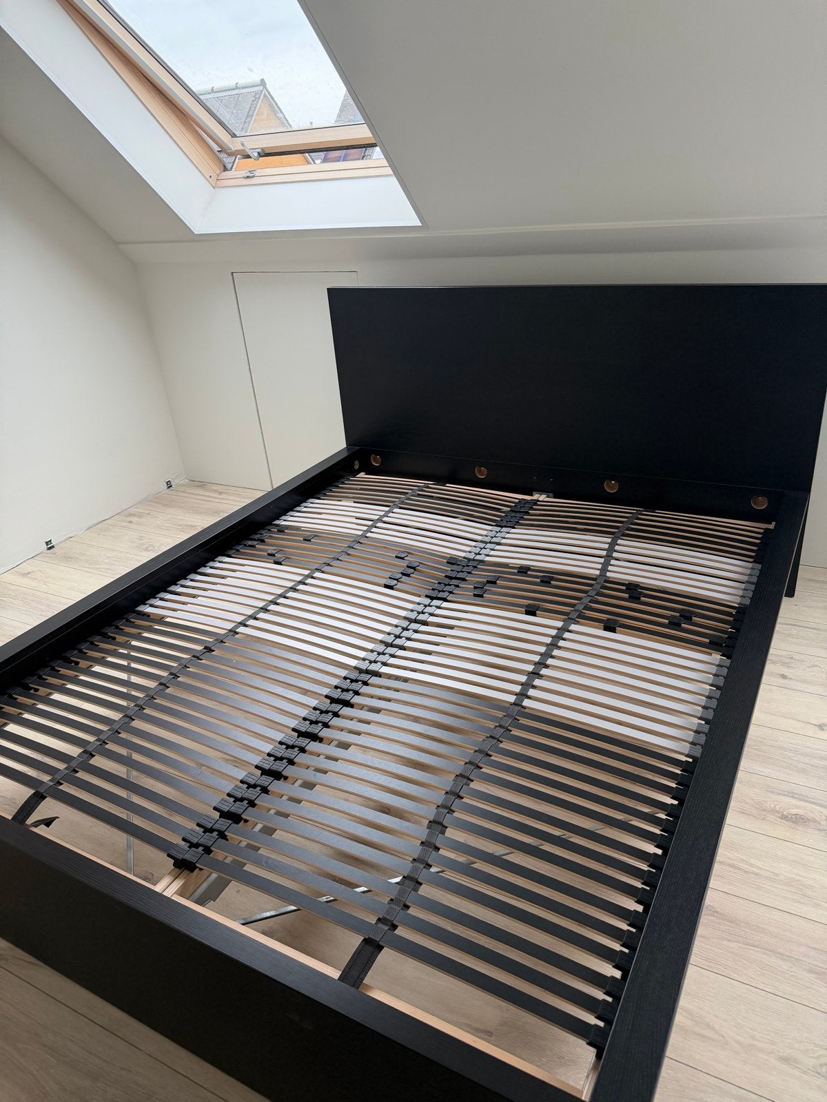 IKEA MALM bed 160x200 – 4 lades + verstelbare lattenbodems, Ophalen, Zwart, Tweepersoons, Zo goed als nieuw