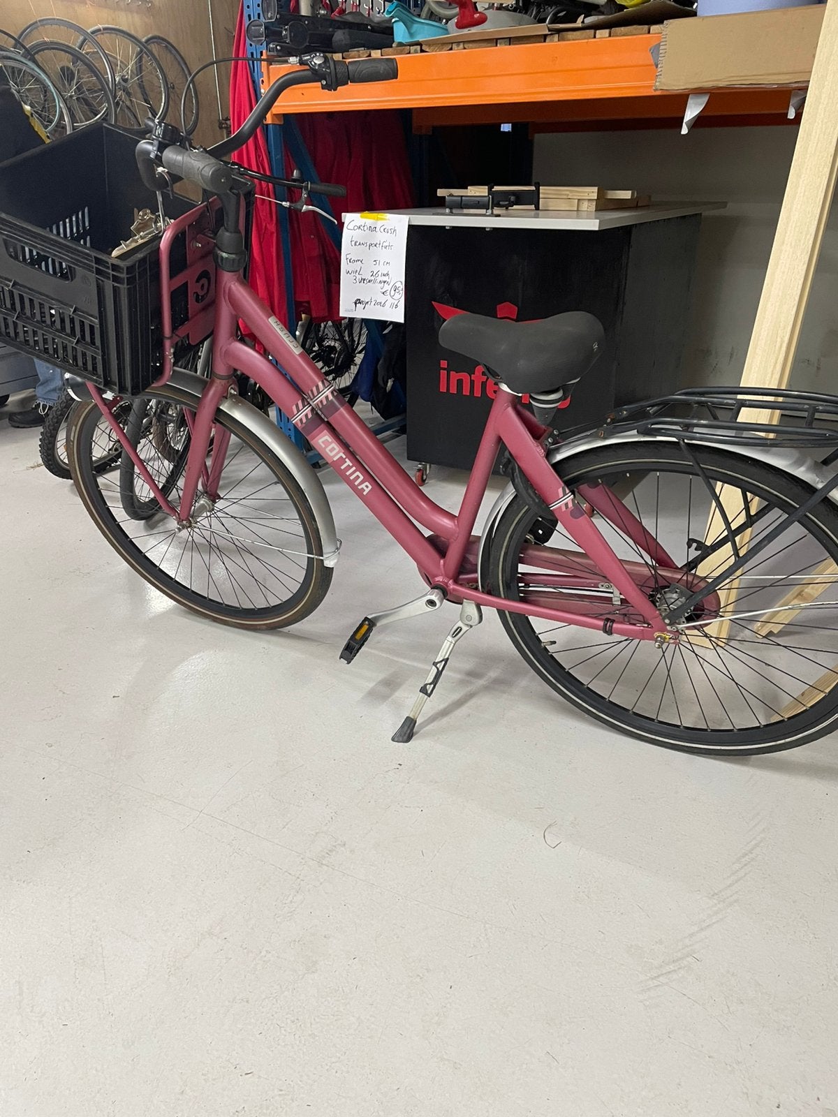 Prachtige Cortina Crush Transport fiets, 3 vers, frame 51cm, Gebruikt, Versnellingen, Trommelrem, Ophalen