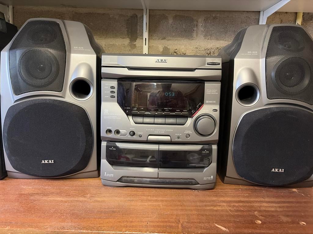 Akai Stereo Micro Set - Compacte Hifi-installatie, Ophalen, Gebruikt, Cassettedeck, Microset