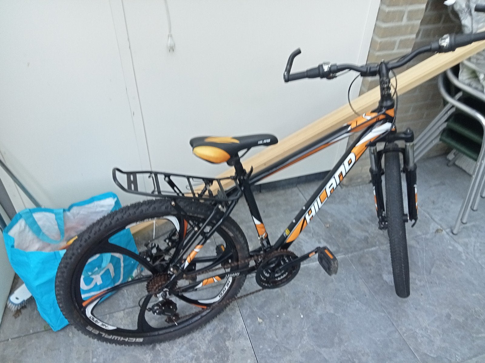 Hiland Mountainbike - Zwart/Oranje, Ophalen