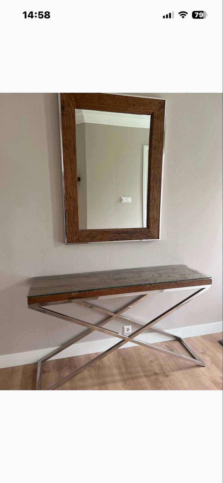sidetable met spiegel, Ophalen of Verzenden, Rechthoekig