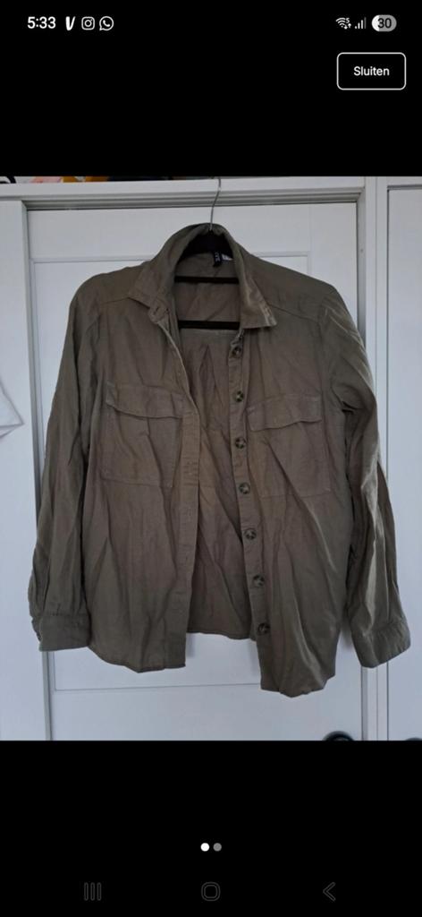 Groene blouse, H&M, Ophalen of Verzenden, Zo goed als nieuw, Maat 36 (S)